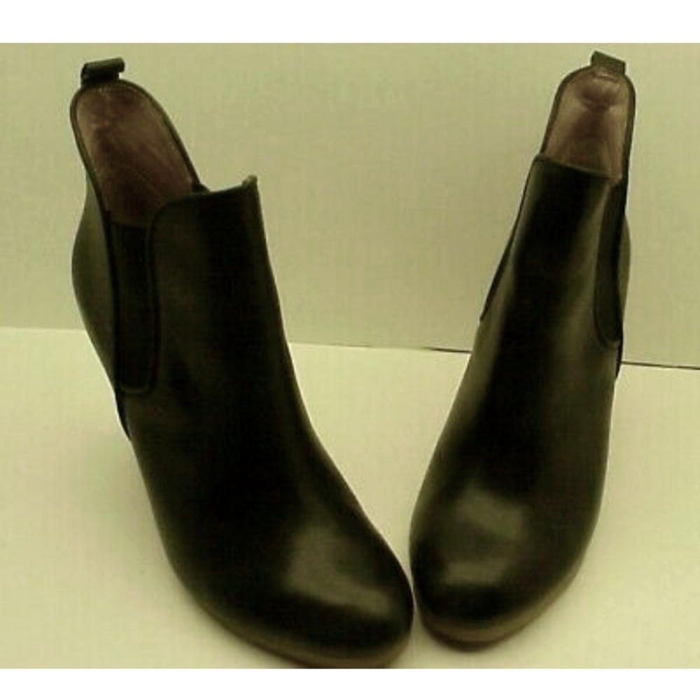 Coach Farah wedge black leather booties